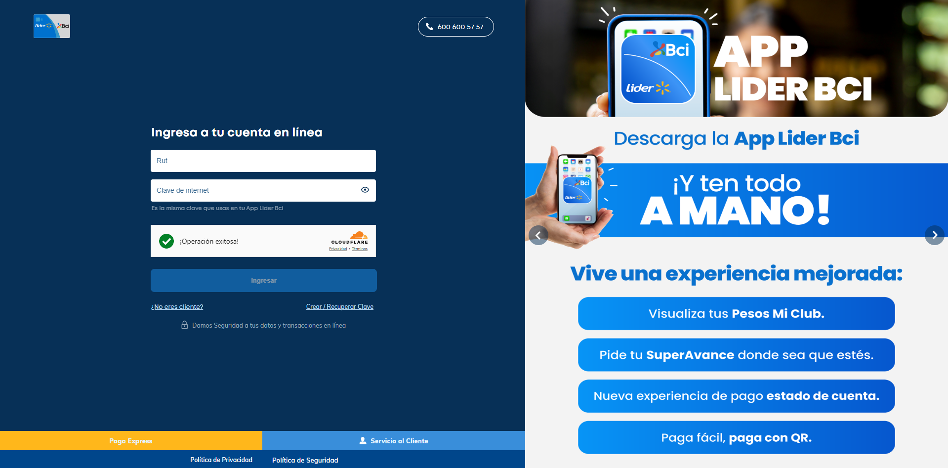 LIDER BCI - Web de Clientes
