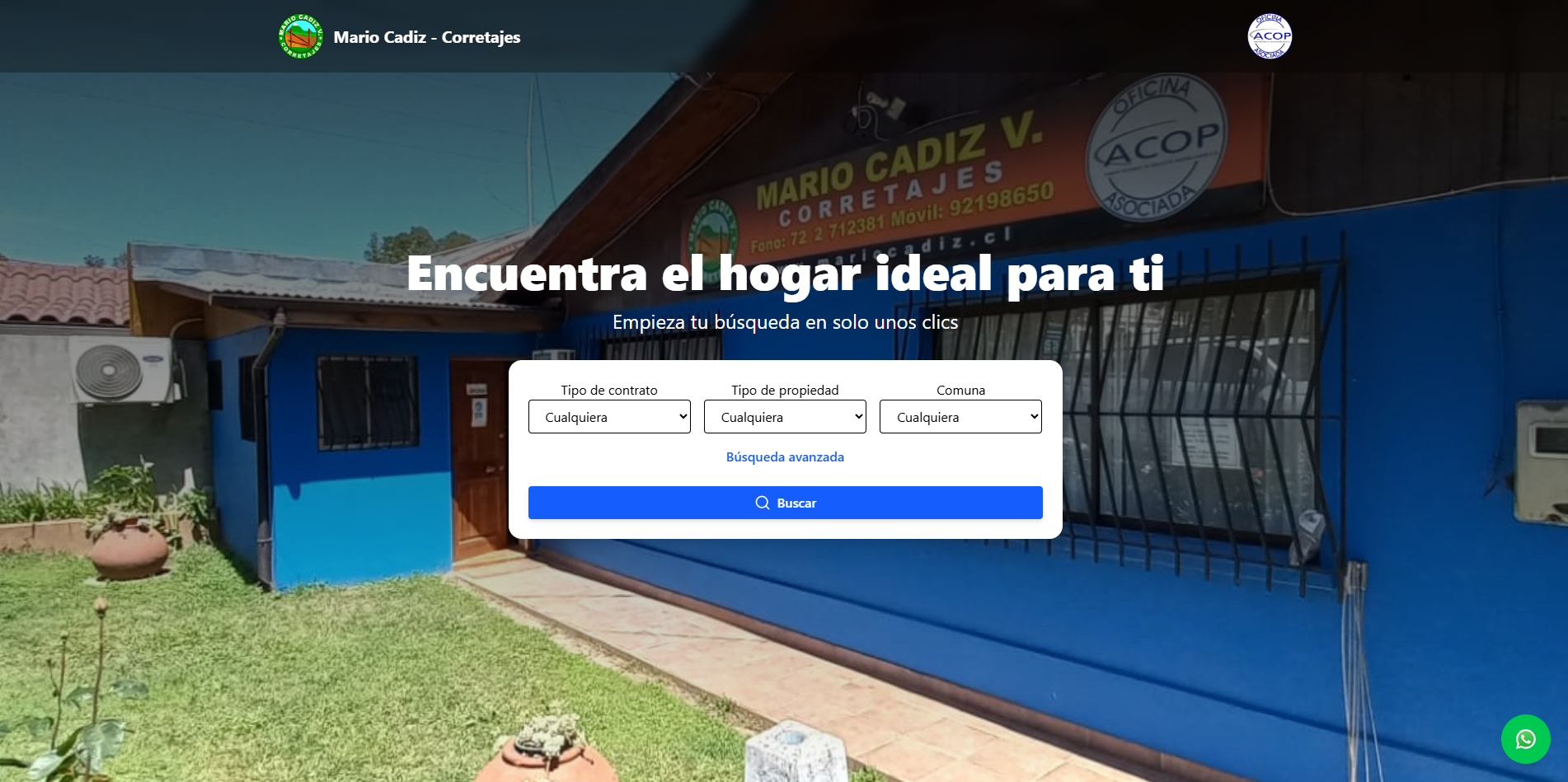 Web inmobiliaria Mario Cadiz